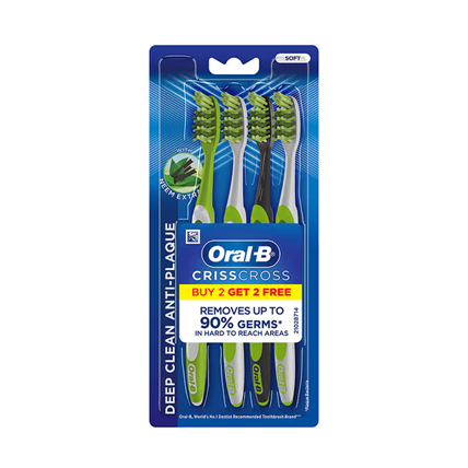 Oral-B Tooth Brush Criss Cross Neem Soft Buy 2 Get 2 Free